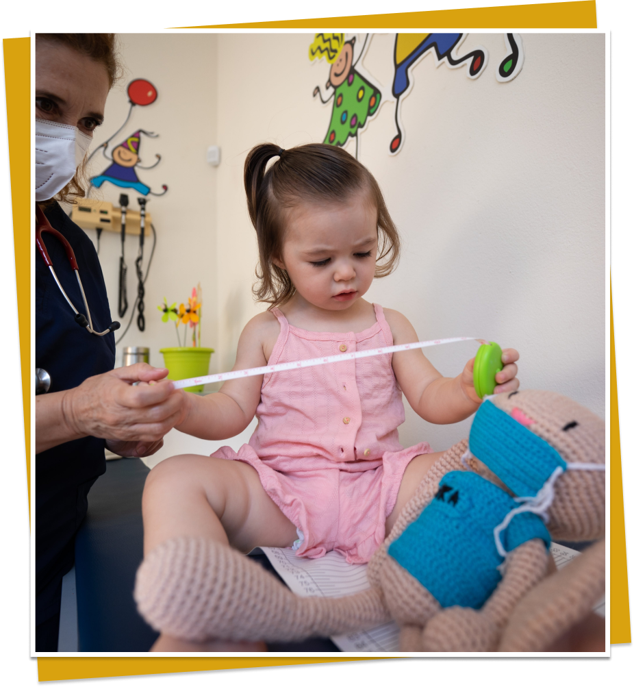 Toddler being treated