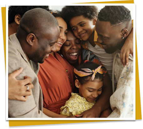 Family of 7 embrace each other